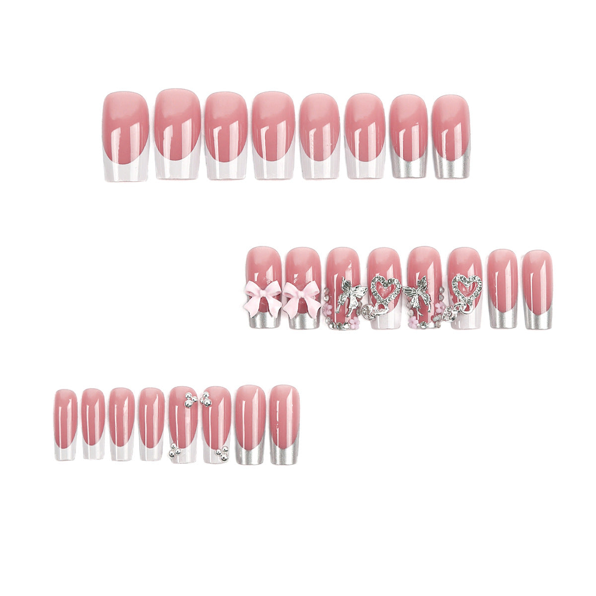 Wholesale Nail stickers wear nail skin color metal French manicure stickers